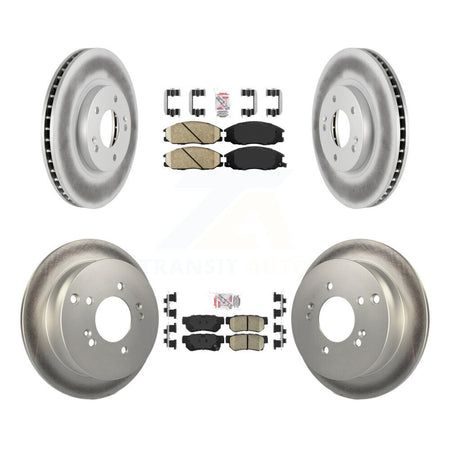 Front Rear Ceramic Pads And Coated Disc Brake Rotors Kit For Hyundai Santa Fe KGA-102797