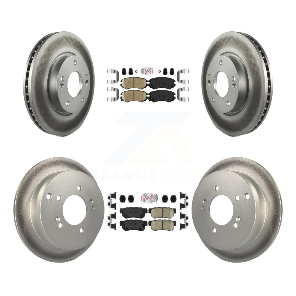 Front Rear Ceramic Pads And Coated Disc Brake Rotors Kit For Hyundai Tucson Kia Sportage KGA-102814