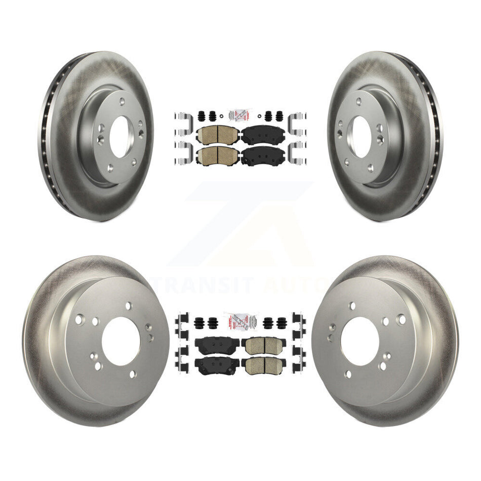 Front Rear Ceramic Pads And Coated Disc Brake Rotors Kit For Hyundai Tucson Kia Sportage KGA-102814