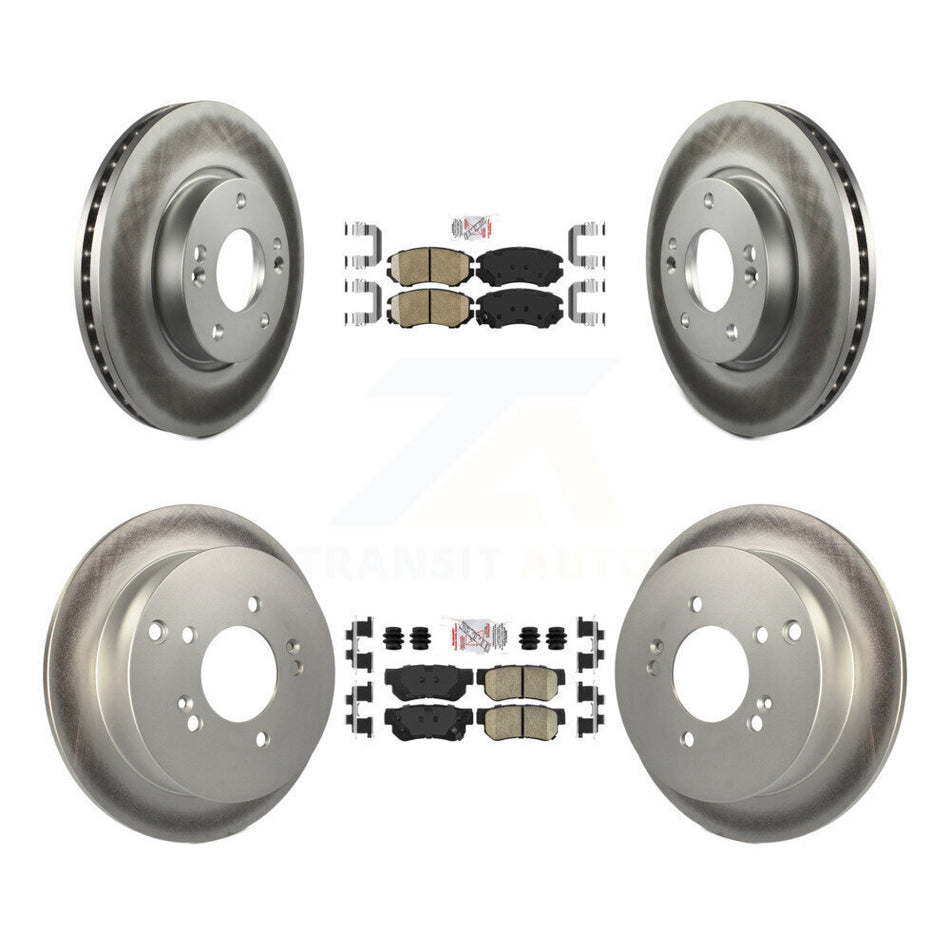 Front Rear Ceramic Pads And Coated Disc Brake Rotors Kit For Hyundai Tucson Kia Sportage KGA-102815