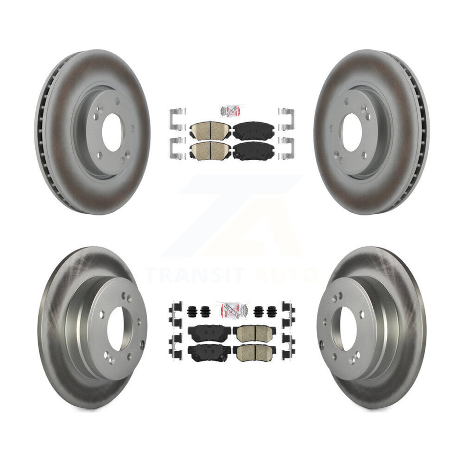 Front Rear Ceramic Pads And Coated Disc Brake Rotors Kit For Hyundai Sonata 3.3L KGA-102818