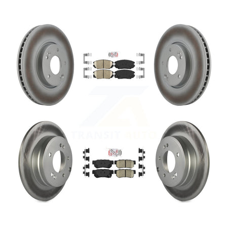 Front Rear Ceramic Pads And Coated Disc Brake Rotors Kit For Hyundai Sonata 3.3L KGA-102820