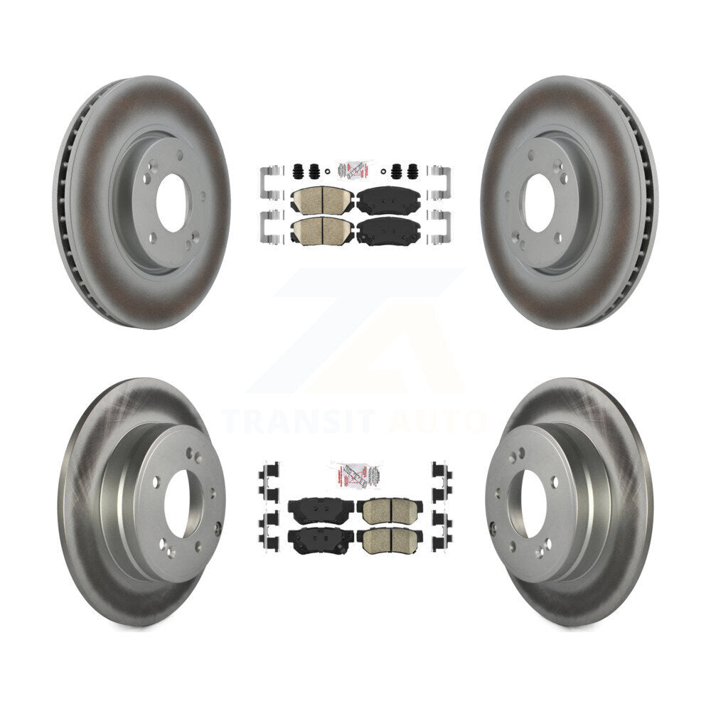 Front Rear Ceramic Pads And Coated Disc Brake Rotors Kit For Hyundai Sonata 3.3L KGA-102821