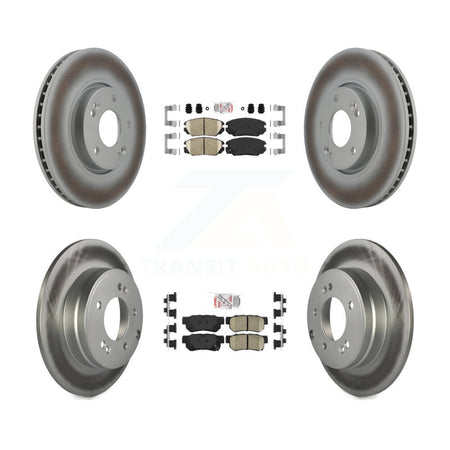 Front Rear Ceramic Pads And Coated Disc Brake Rotors Kit For Hyundai Sonata 3.3L KGA-102821