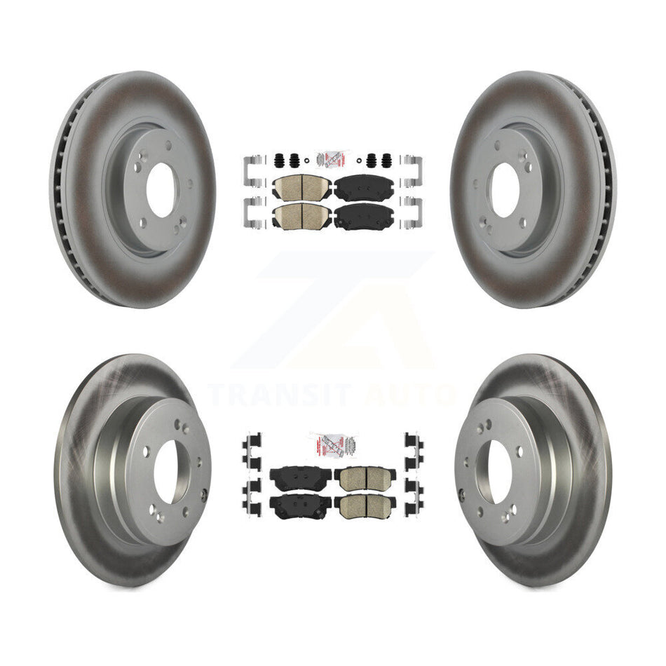 Front Rear Ceramic Pads And Coated Disc Brake Rotors Kit For Hyundai Sonata 3.3L KGA-102821