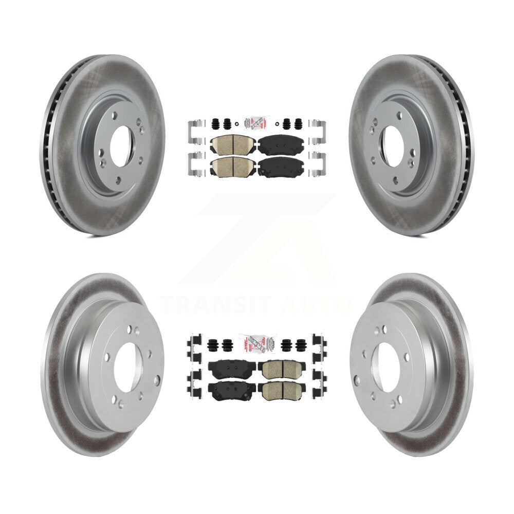 Front Rear Ceramic Pads And Coated Disc Brake Rotors Kit For Hyundai Azera KGA-102823