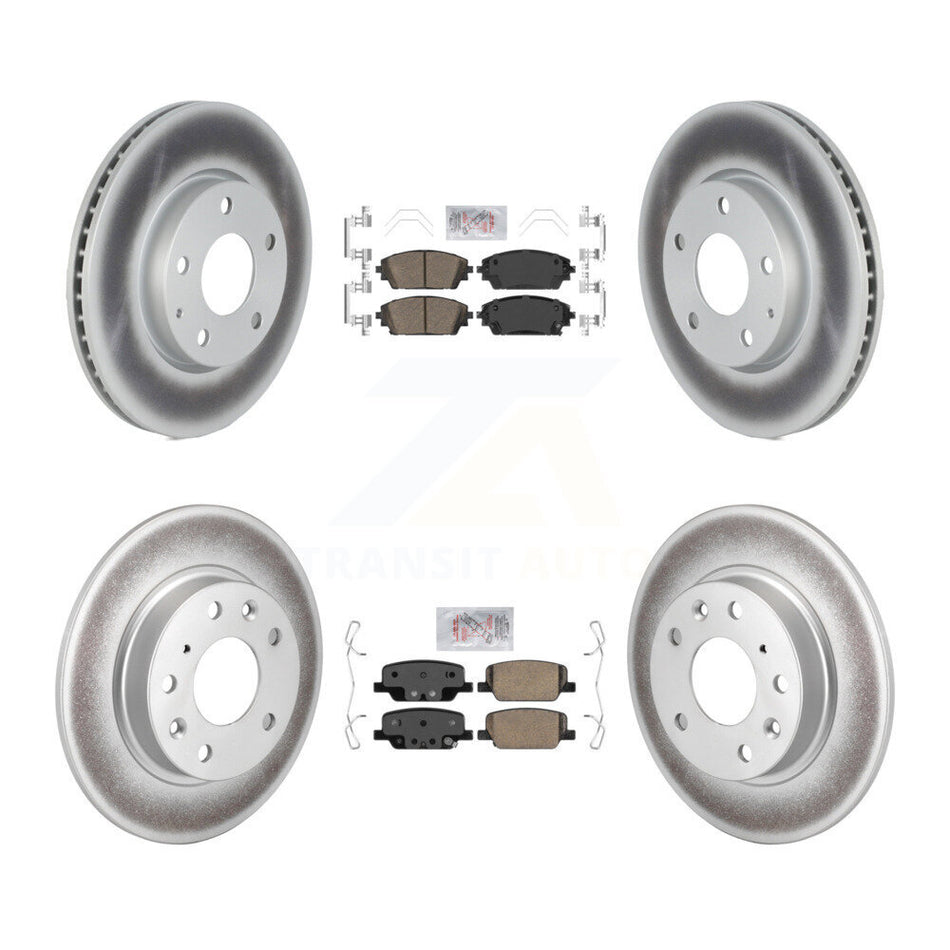 Front Rear Ceramic Pads And Coated Disc Brake Rotors Kit For Mazda 3 Sport FWD KGA-102830