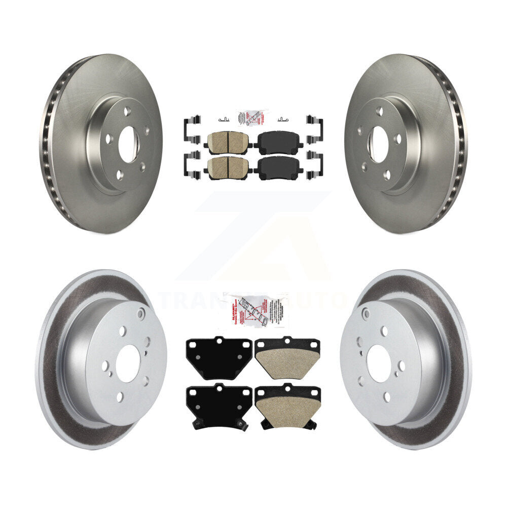 Front Ceramic Rear Semi-Metallic Pad Coat Brake Rotors Kit For Toyota Matrix Corolla Vibe KGA-102843