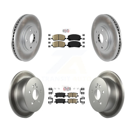 Front Rear Ceramic Pads And Coated Disc Brake Rotors Kit For Toyota Highlander KGA-102858