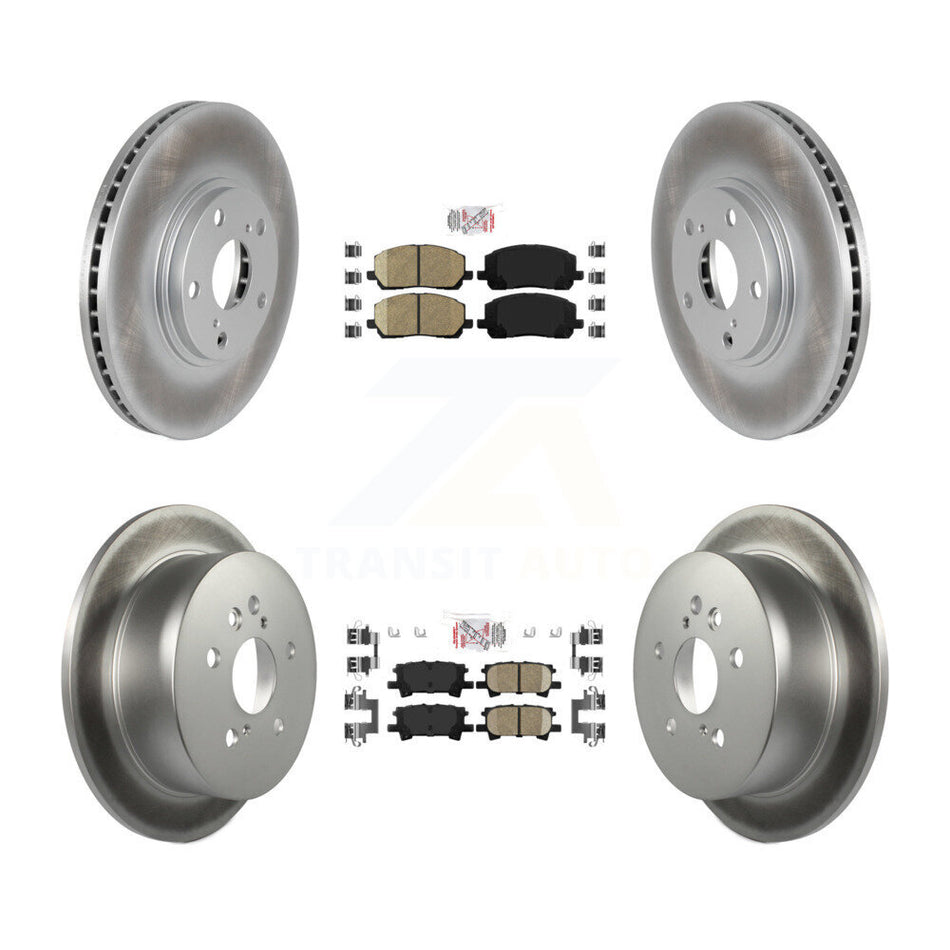 Front Rear Ceramic Pads And Coated Disc Brake Rotors Kit For Toyota Highlander KGA-102858