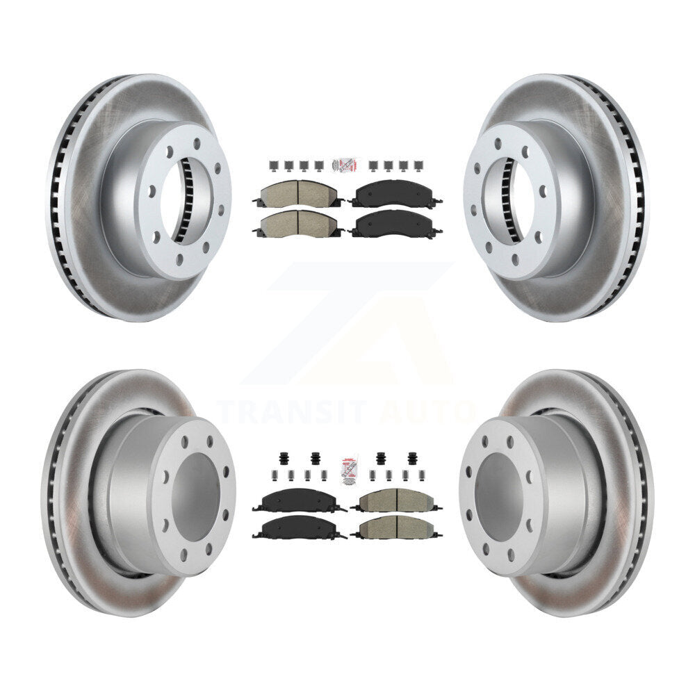 Front Rear Semi-Metallic Pad And Coated Disc Brake Rotor Kit For Ram 3500 2500 1500 Dodge KGA-102859