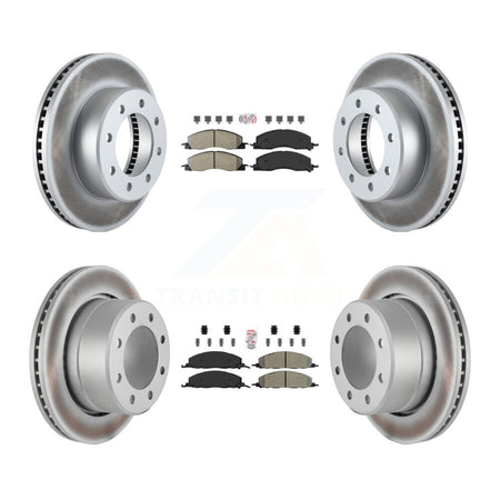 Front Rear Semi-Metallic Pad And Coated Disc Brake Rotor Kit For Ram 3500 2500 1500 Dodge KGA-102859