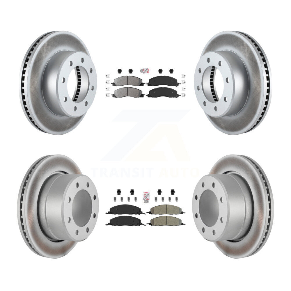 Front Rear Semi-Metallic Pad And Coated Disc Brake Rotor Kit For Ram 3500 2500 1500 Dodge KGA-102860