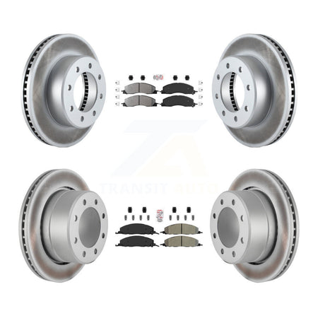 Front Rear Semi-Metallic Pad And Coated Disc Brake Rotor Kit For Ram 3500 2500 1500 Dodge KGA-102860
