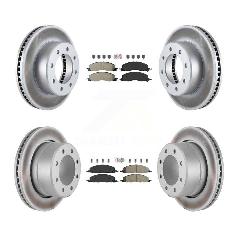 Front Rear Semi-Metallic Pad And Coated Disc Brake Rotor Kit For Ram 3500 2500 1500 Dodge KGA-102861