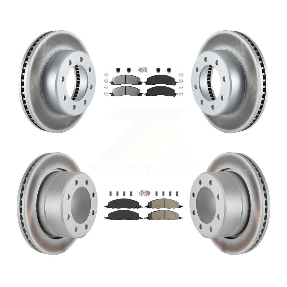 Front Rear Semi-Metallic Pad And Coated Disc Brake Rotor Kit For Ram 3500 2500 1500 Dodge KGA-102862