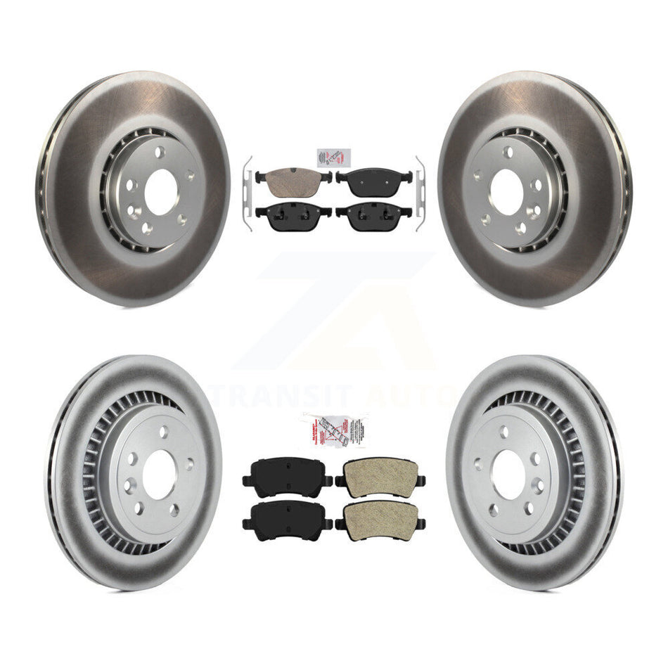 Front Ceramic Rear Semi-Metallic Pad Coated Disc Brake Rotor Kit For 2010-2015 Volvo XC60 KGA-102863