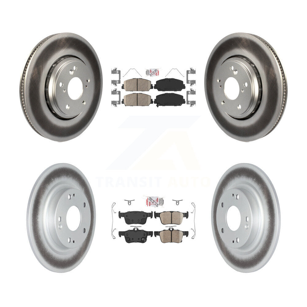 Front Rear Ceramic Pads And Coated Disc Brake Rotors Kit For Honda Civic KGA-102880
