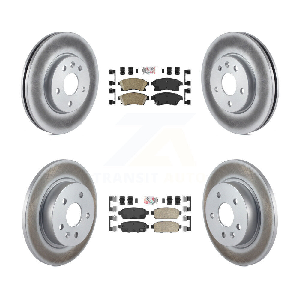 Front Rear Ceramic Pad And Coated Disc Brake Rotors Kit For Chevrolet Cruze Sonic Limited KGA-102890