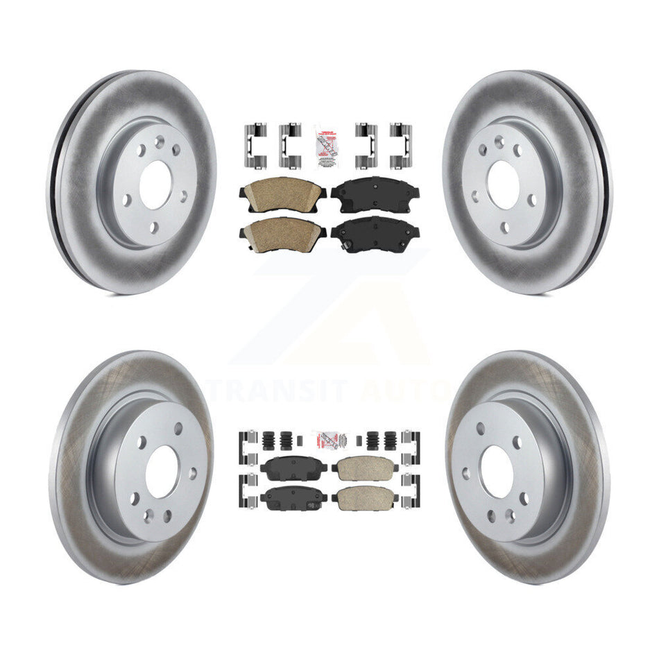 Front Rear Ceramic Pad And Coated Disc Brake Rotors Kit For Chevrolet Cruze Sonic Limited KGA-102891