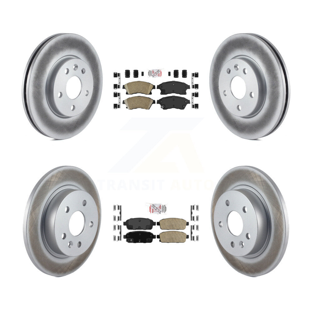 Front Rear Ceramic Pad And Coated Disc Brake Rotors Kit For Chevrolet Cruze Sonic Limited KGA-102892
