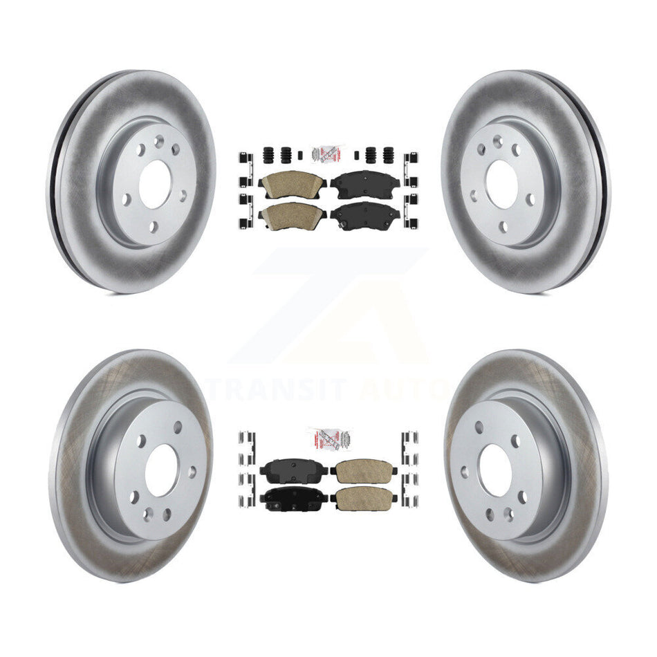 Front Rear Ceramic Pad And Coated Disc Brake Rotors Kit For Chevrolet Cruze Sonic Limited KGA-102892