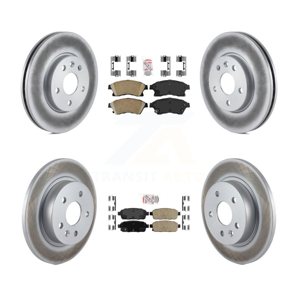 Front Rear Ceramic Pad And Coated Disc Brake Rotors Kit For Chevrolet Cruze Sonic Limited KGA-102893