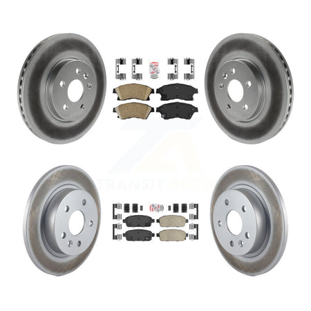 Front Rear Ceramic Pads And Coated Disc Brake Rotors Kit For 2013-2014 Chevrolet Sonic RS KGA-102903