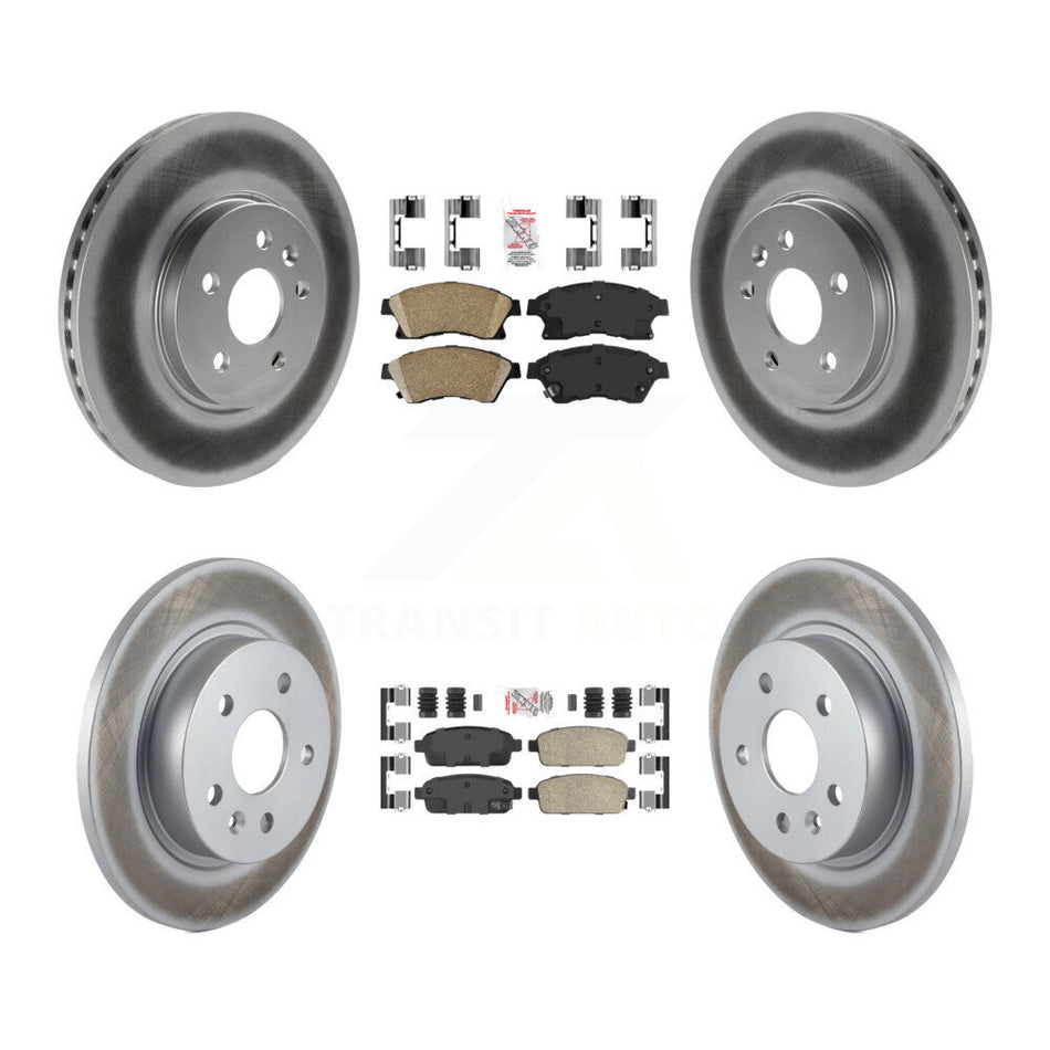 Front Rear Ceramic Pads And Coated Disc Brake Rotors Kit For 2013-2014 Chevrolet Sonic RS KGA-102903