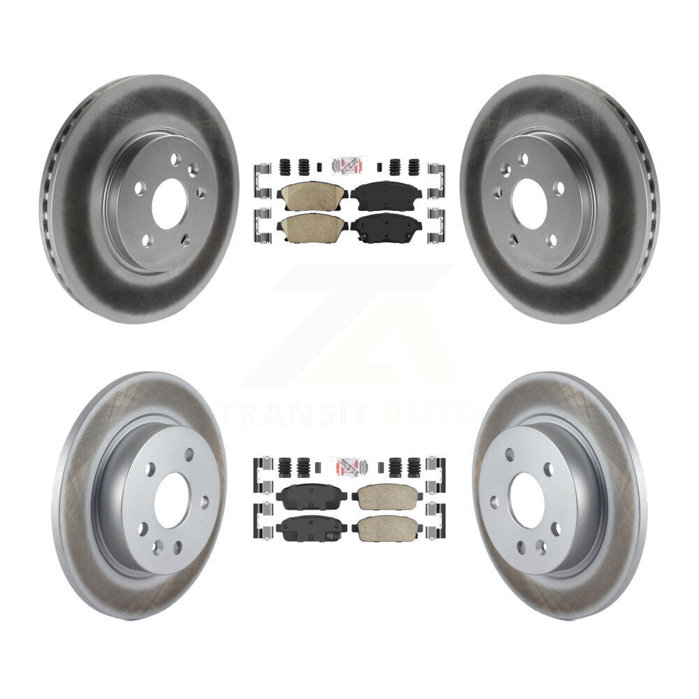 Front Rear Ceramic Pad & Coated Brake Rotor Kit For 2013-2017 Chevrolet Trax Buick Encore KGA-102907