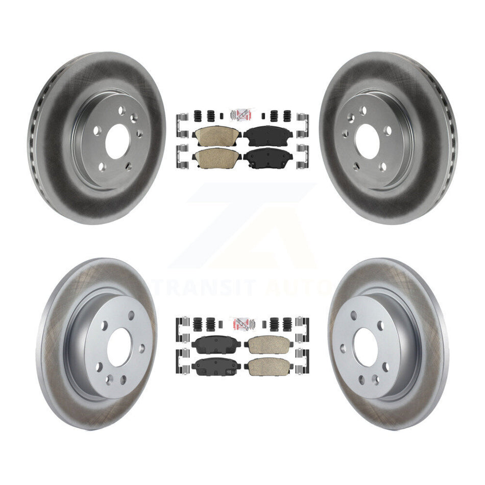 Front Rear Ceramic Pad & Coated Brake Rotor Kit For 2013-2017 Chevrolet Trax Buick Encore KGA-102907