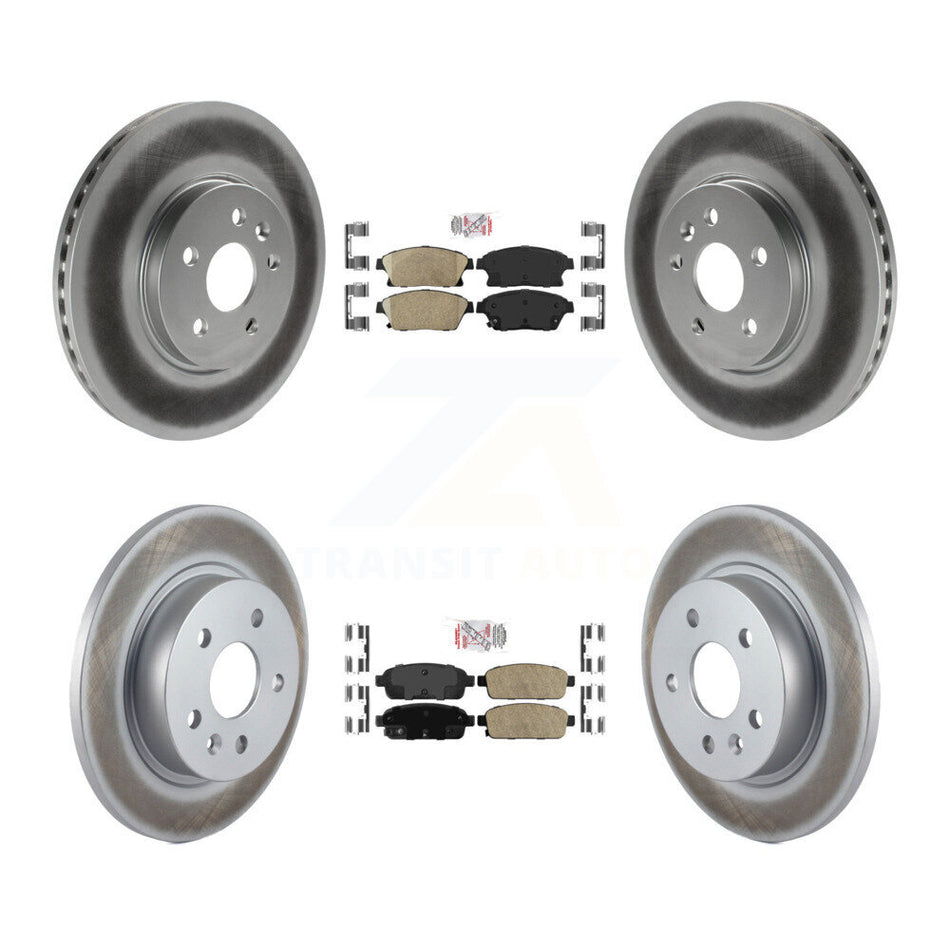 Front Rear Ceramic Pad & Coated Brake Rotor Kit For 2013-2017 Chevrolet Trax Buick Encore KGA-102908