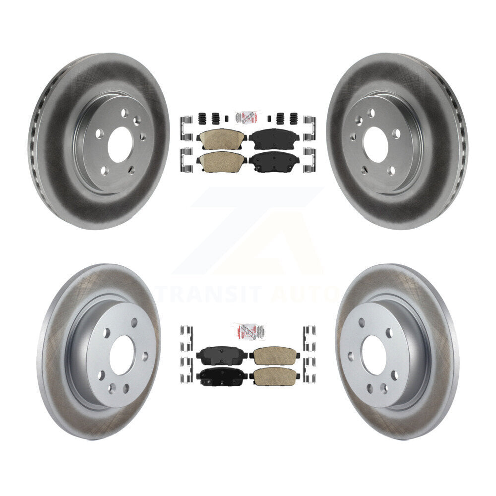 Front Rear Ceramic Pad & Coated Brake Rotor Kit For 2013-2017 Chevrolet Trax Buick Encore KGA-102909