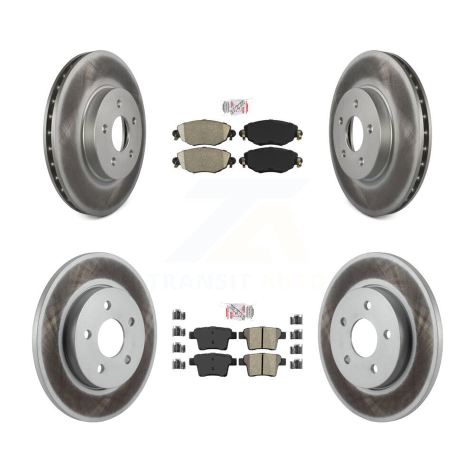 Front Ceramic Rear Semi-Metallic Pads And Coated Disc Brake Rotors Kit For Jaguar X-Type KGA-102911