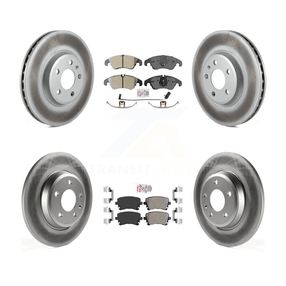 Front Rear Semi-Metallic Pads And Coated Disc Brake Rotors Kit For 2013 Audi A4 allroad KGA-102917