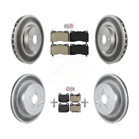 Front Rear Semi-Metallic Pads And Coated Disc Brake Rotors Kit For Subaru Impreza WRX STI KGA-102944