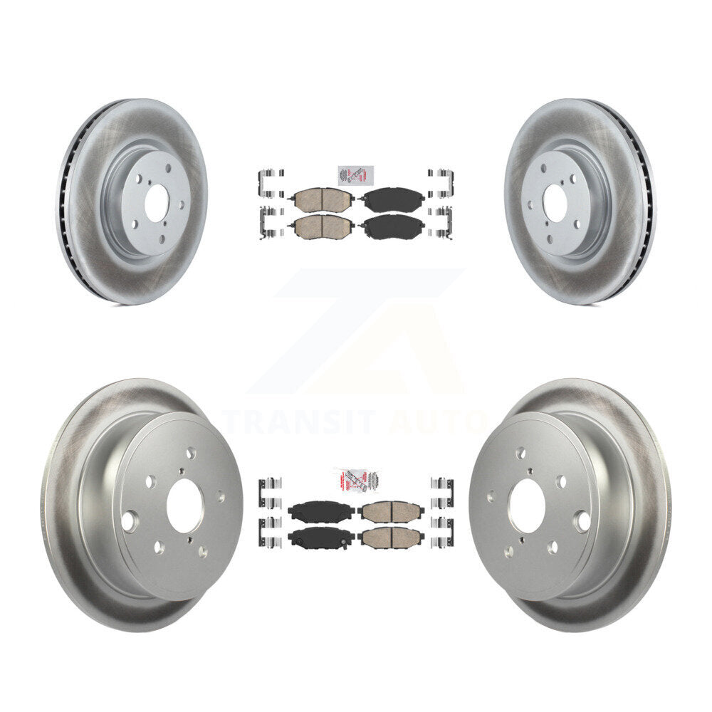 Front Rear Ceramic Pads And Coated Disc Brake Rotors Kit For Subaru WRX KGA-102952