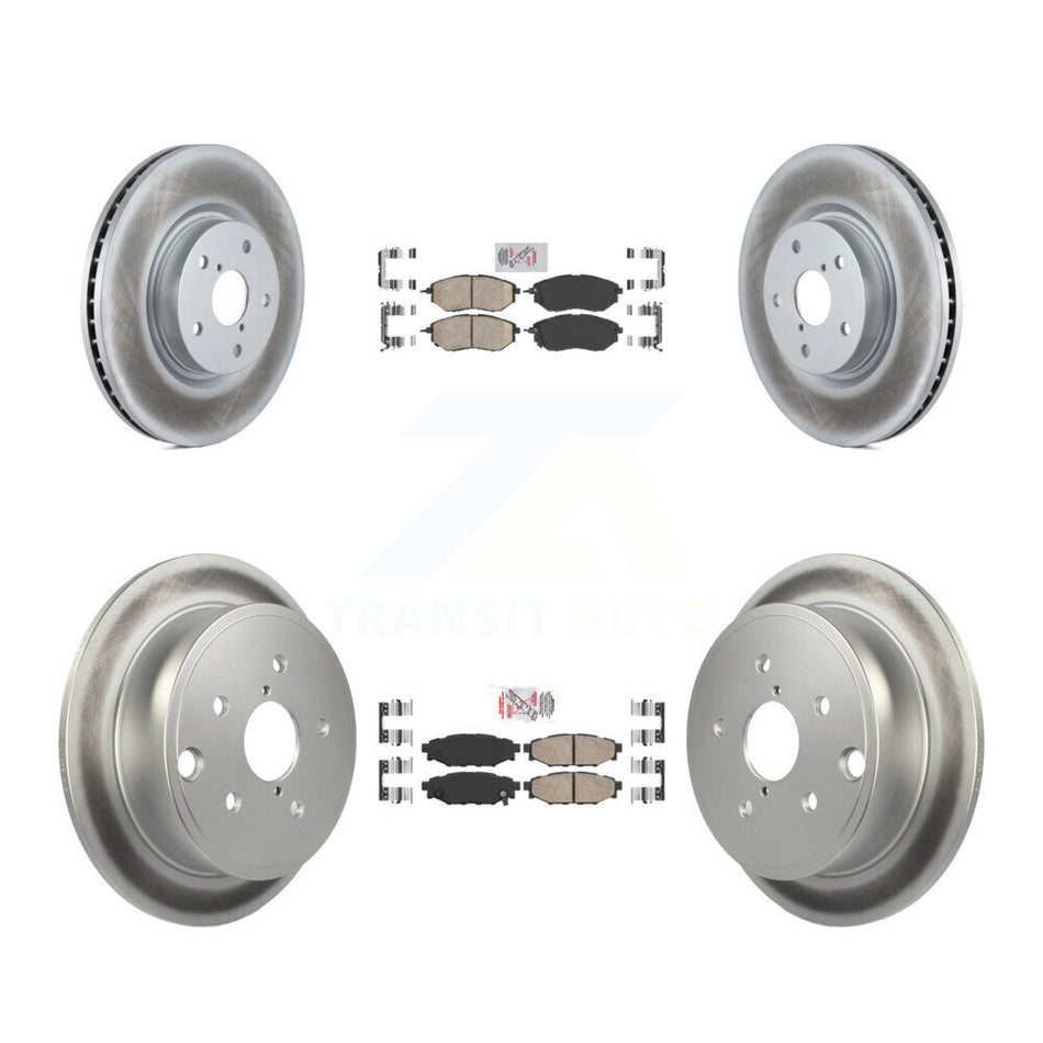Front Rear Ceramic Pads And Coated Disc Brake Rotors Kit For Subaru WRX KGA-102952