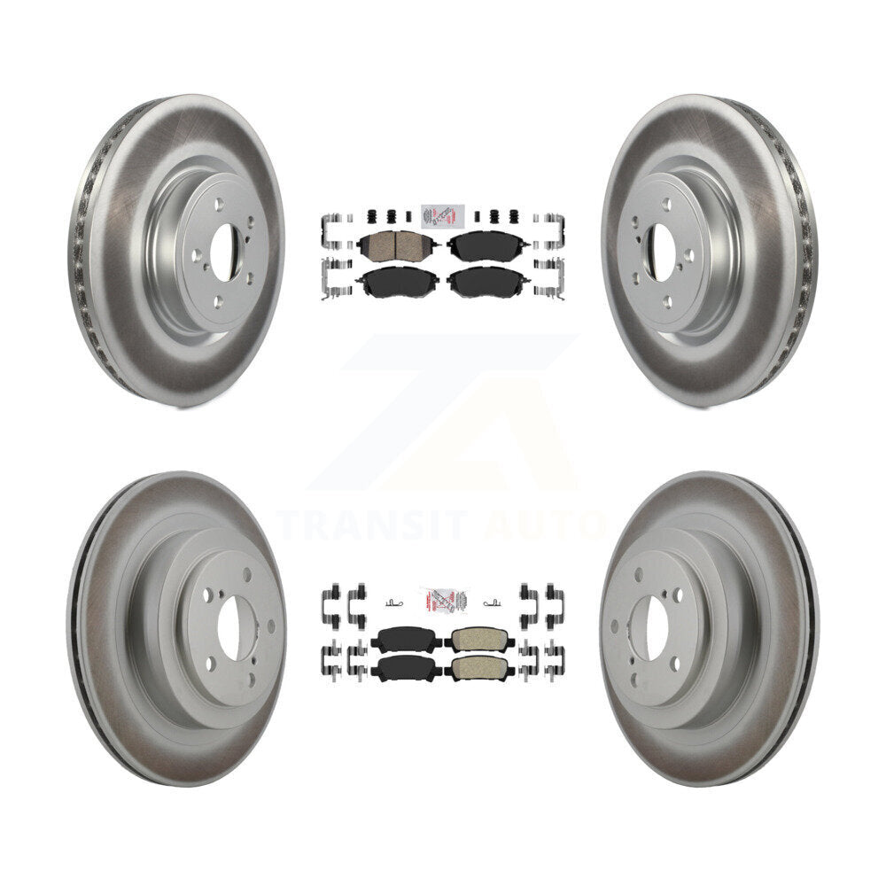 Front Ceramic Rear Semi-Metallic Pads And Coated Disc Brake Rotors Kit For Subaru Legacy KGA-102965