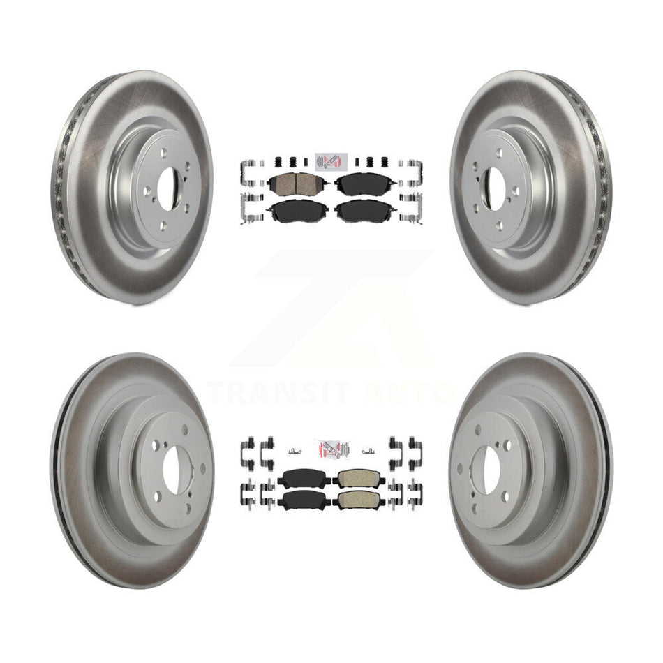 Front Ceramic Rear Semi-Metallic Pads And Coated Disc Brake Rotors Kit For Subaru Legacy KGA-102965