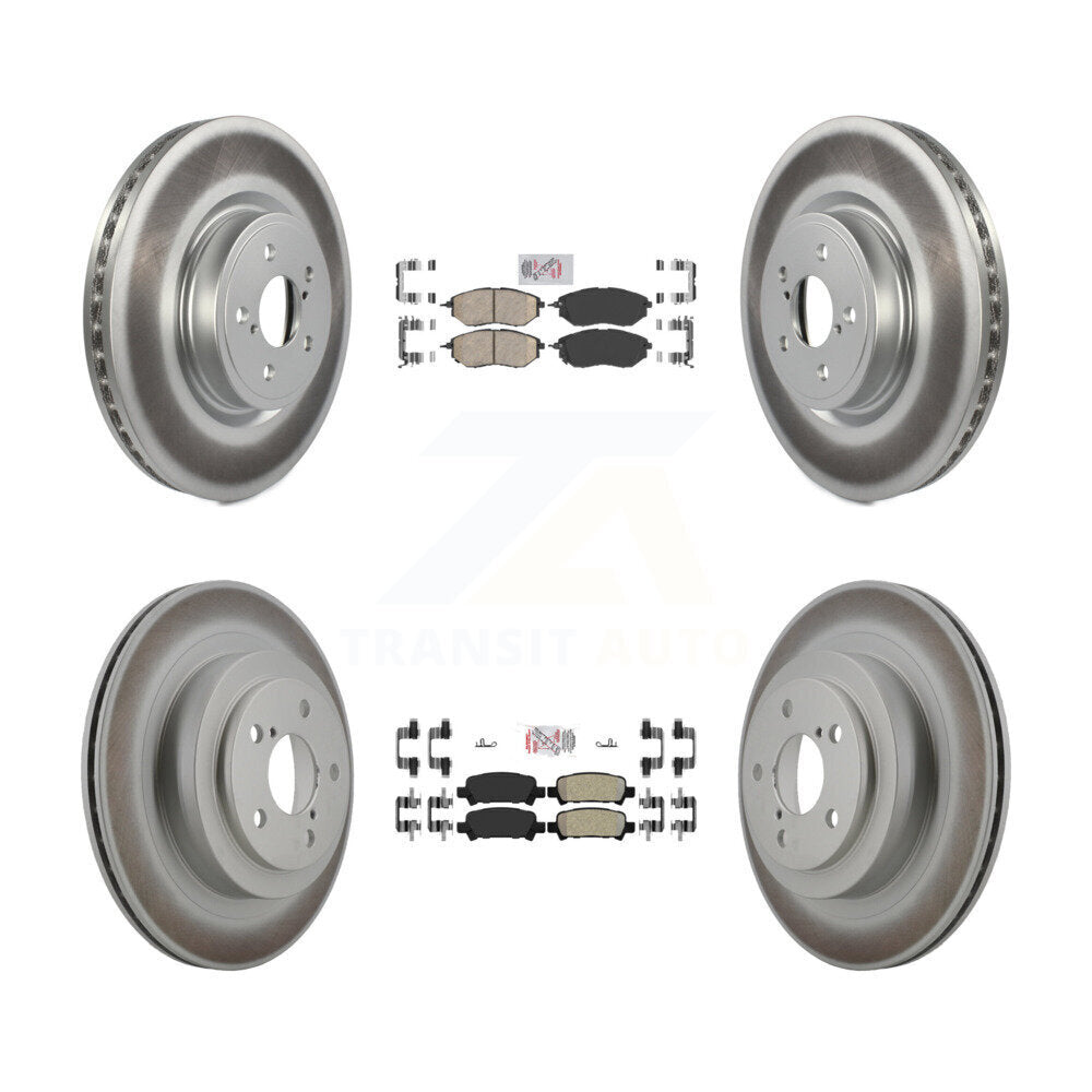 Front Ceramic Rear Semi-Metallic Pads And Coated Disc Brake Rotors Kit For Subaru Legacy KGA-102966