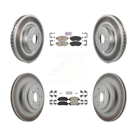 Front Ceramic Rear Semi-Metallic Pads And Coated Disc Brake Rotors Kit For Subaru Legacy KGA-102966