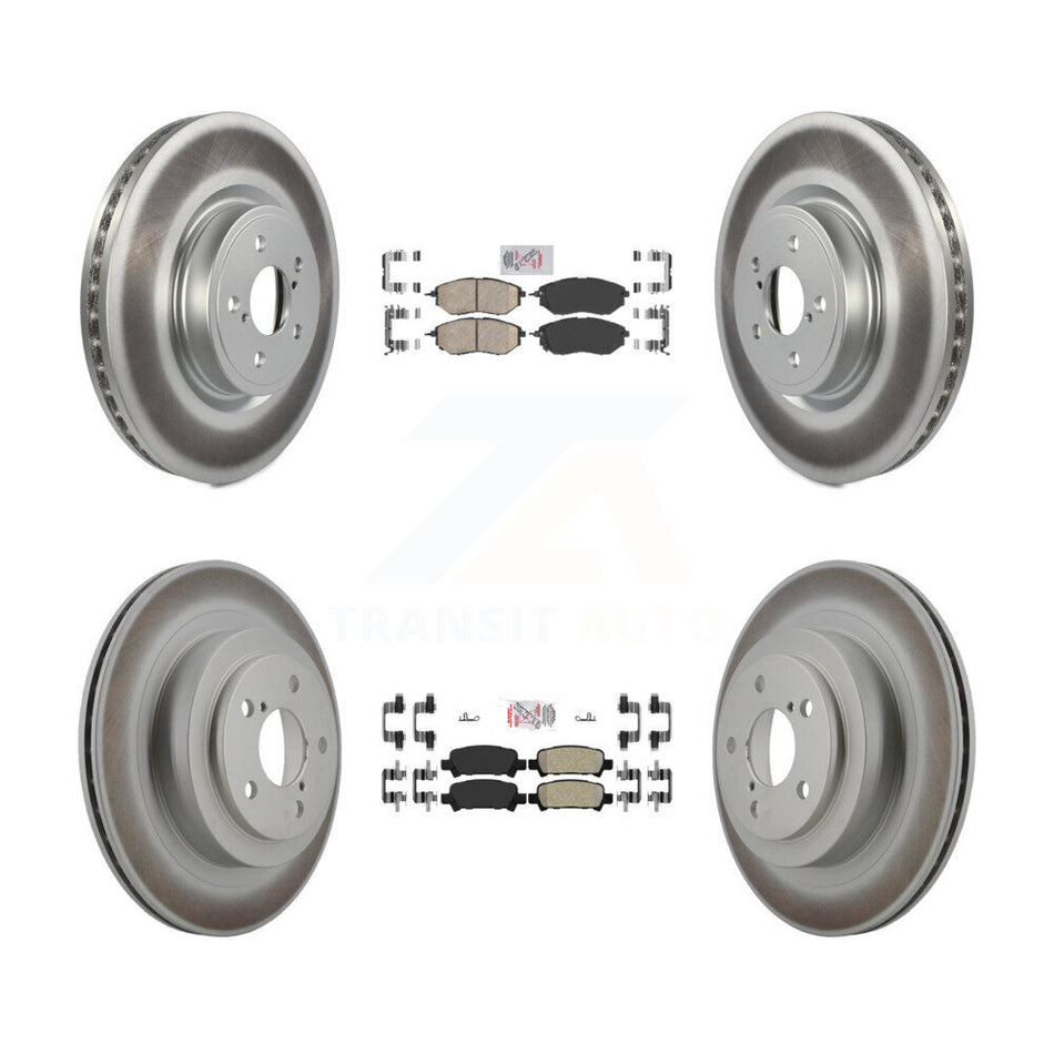 Front Ceramic Rear Semi-Metallic Pads And Coated Disc Brake Rotors Kit For Subaru Legacy KGA-102966