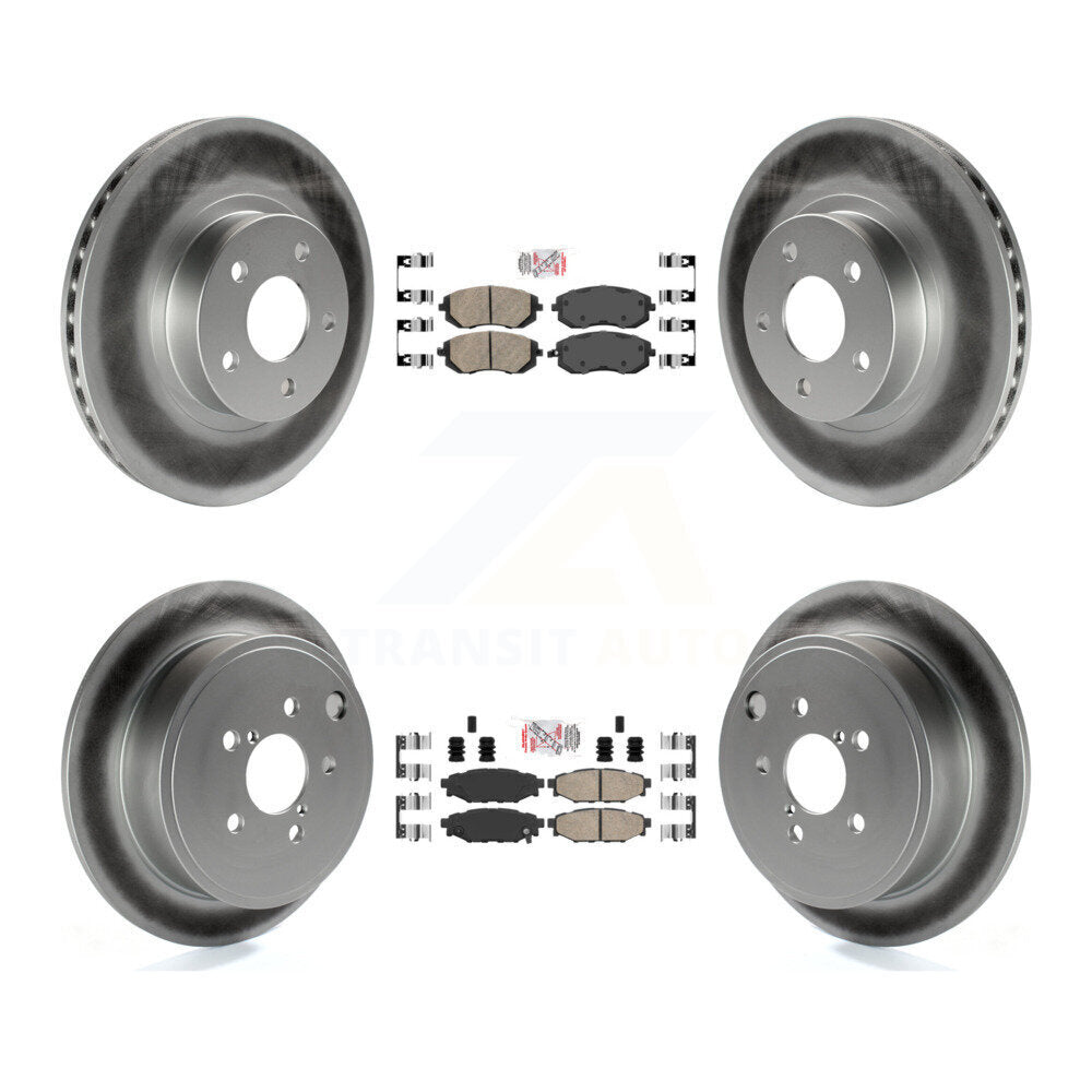 Front Rear Ceramic Pads And Coated Disc Brake Rotors Kit For Subaru Impreza KGA-102973