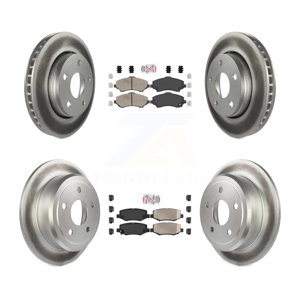 Front Rear Ceramic Pads And Coated Disc Brake Rotors Kit For Jeep Wrangler KGA-102987