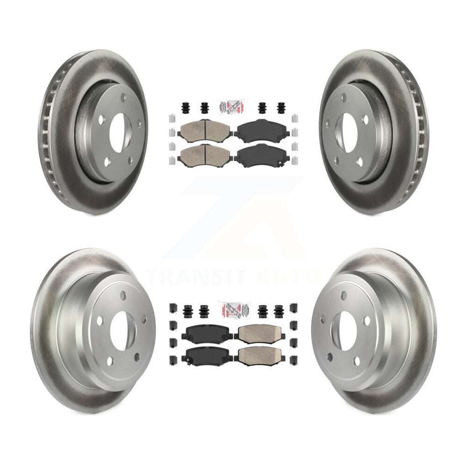 Front Rear Ceramic Pads And Coated Disc Brake Rotors Kit For Jeep Wrangler KGA-102989