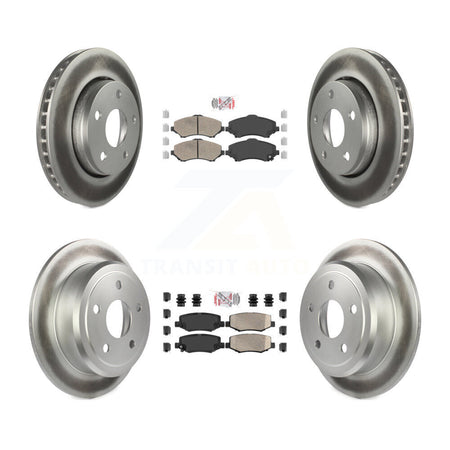 Front Rear Ceramic Pads And Coated Disc Brake Rotors Kit For Jeep Wrangler KGA-102990