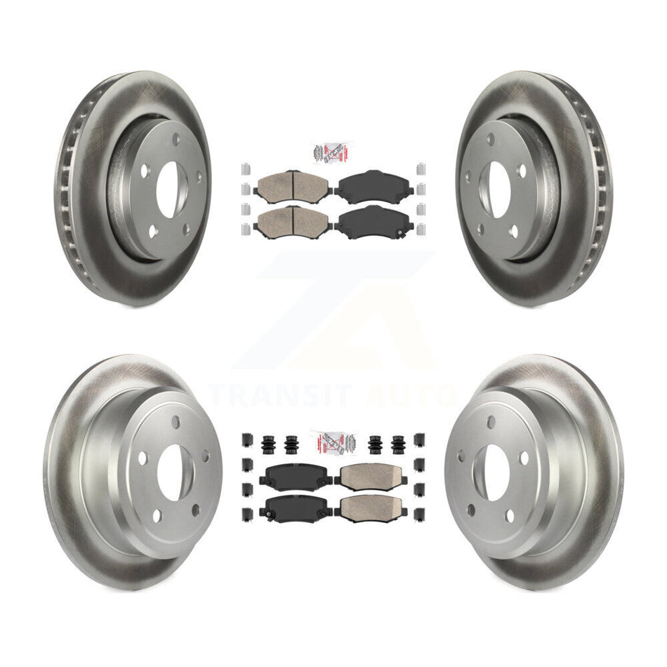 Front Rear Ceramic Pads And Coated Disc Brake Rotors Kit For Jeep Wrangler KGA-102990