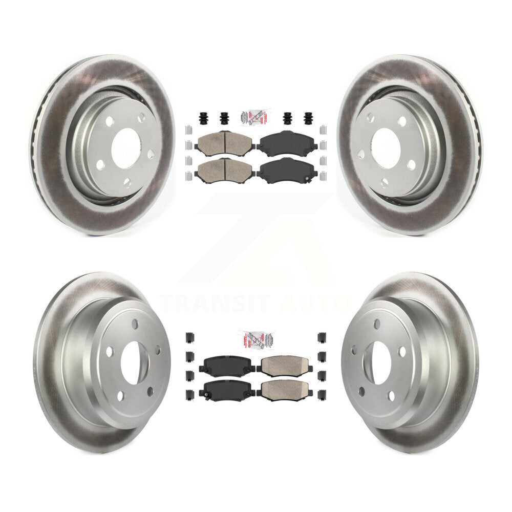 Front Rear Ceramic Pads And Coated Disc Brake Rotors Kit For Jeep Wrangler KGA-102991