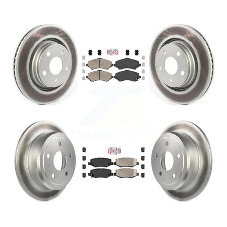 Front Rear Ceramic Pads And Coated Disc Brake Rotors Kit For Jeep Wrangler KGA-102991